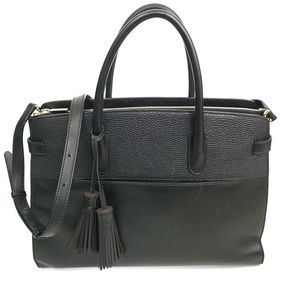 Cuyana Work Satchel Black Leather